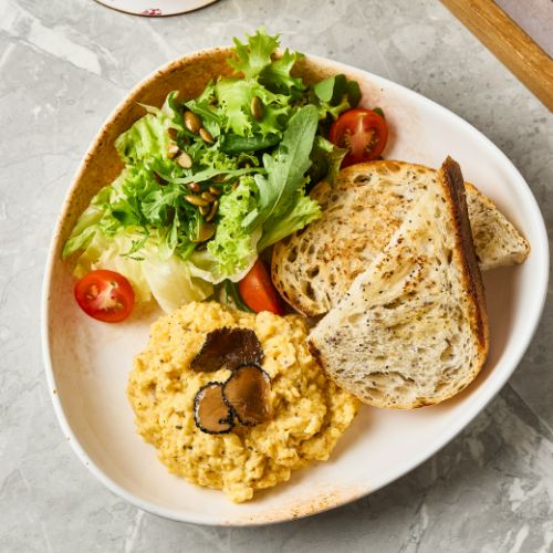 Truffle scramble with Parmesan cheese